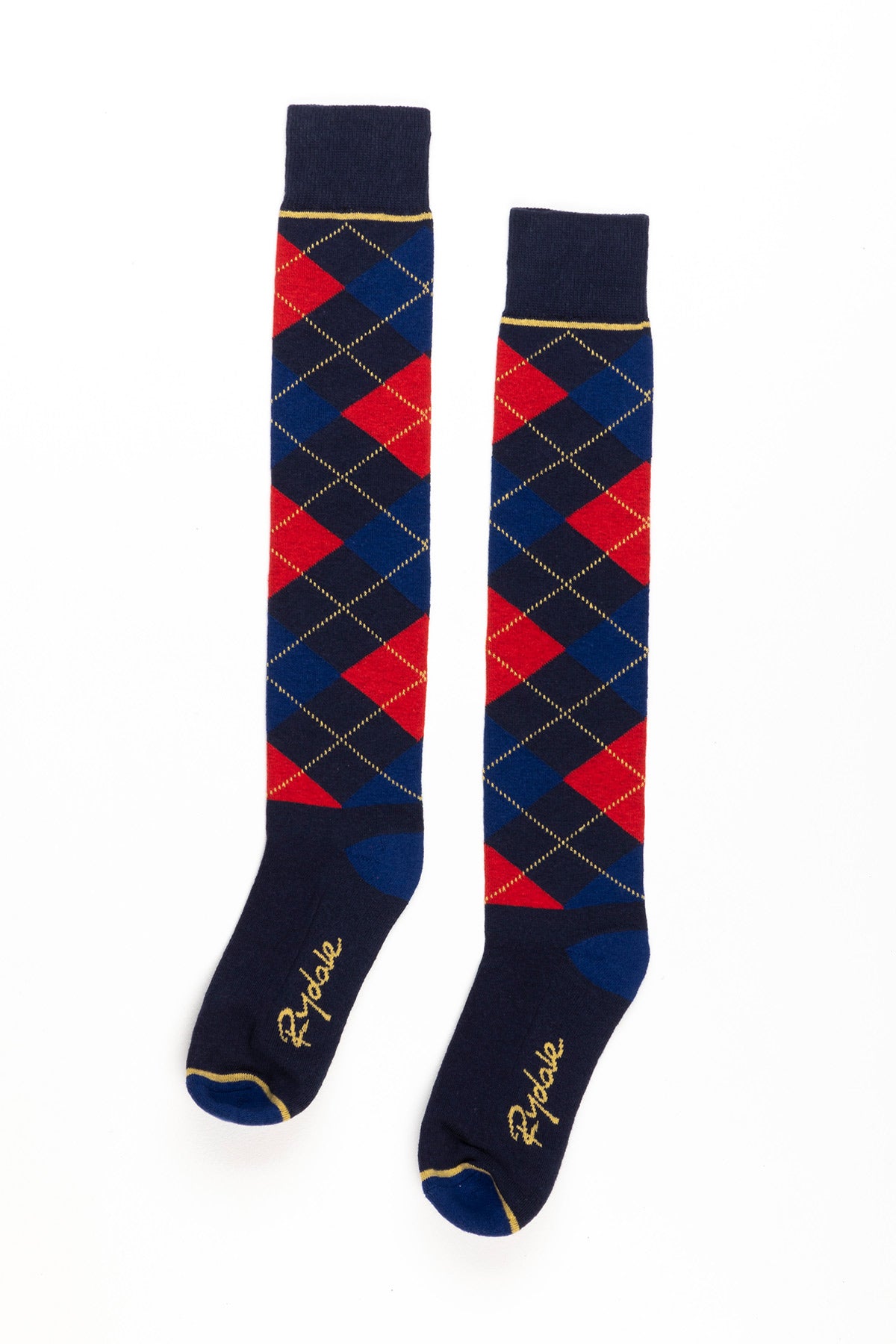 Navy - Ladies Argyle Knee High Riding Socks