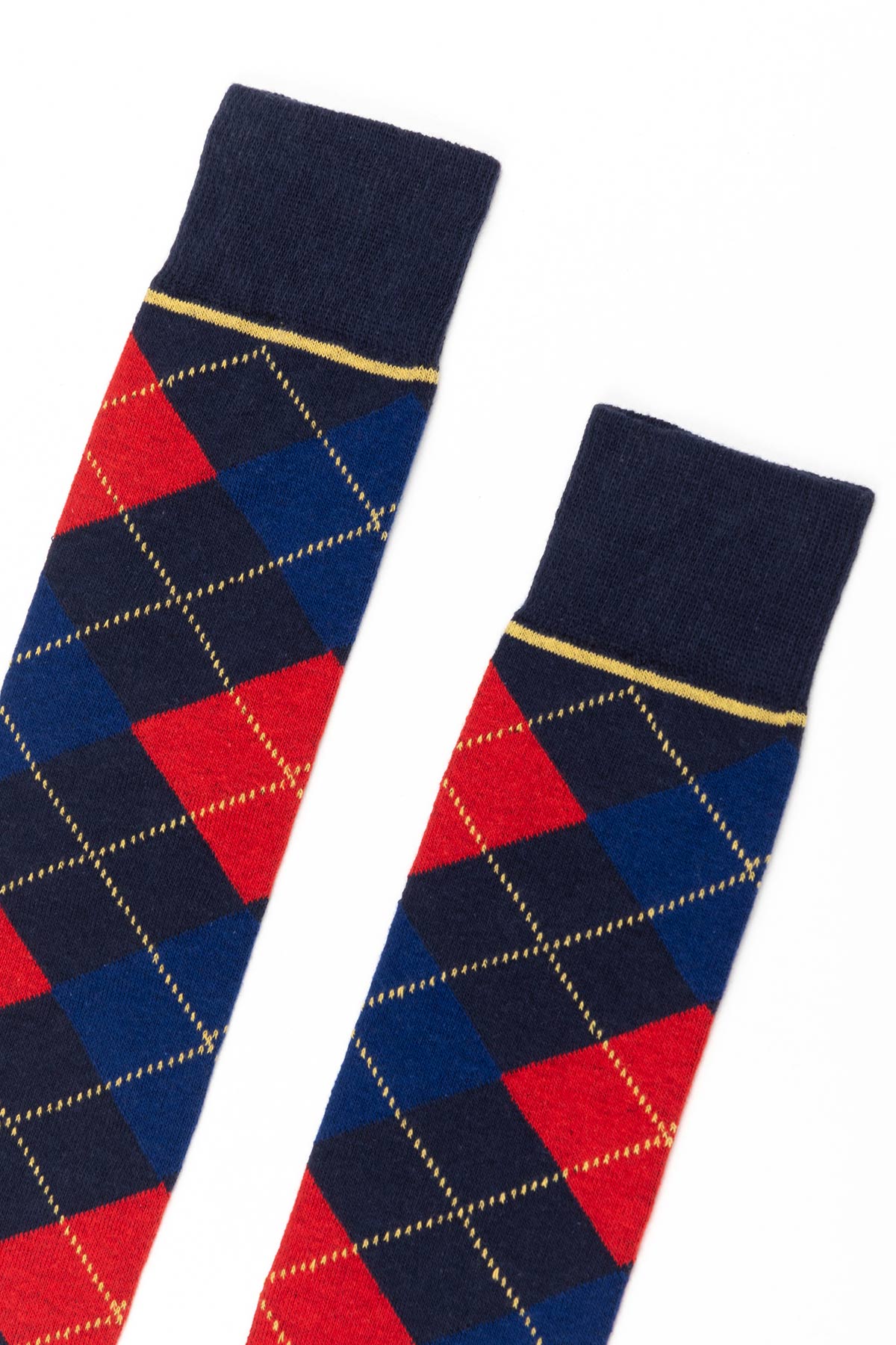 Navy - Ladies Argyle Knee High Riding Socks