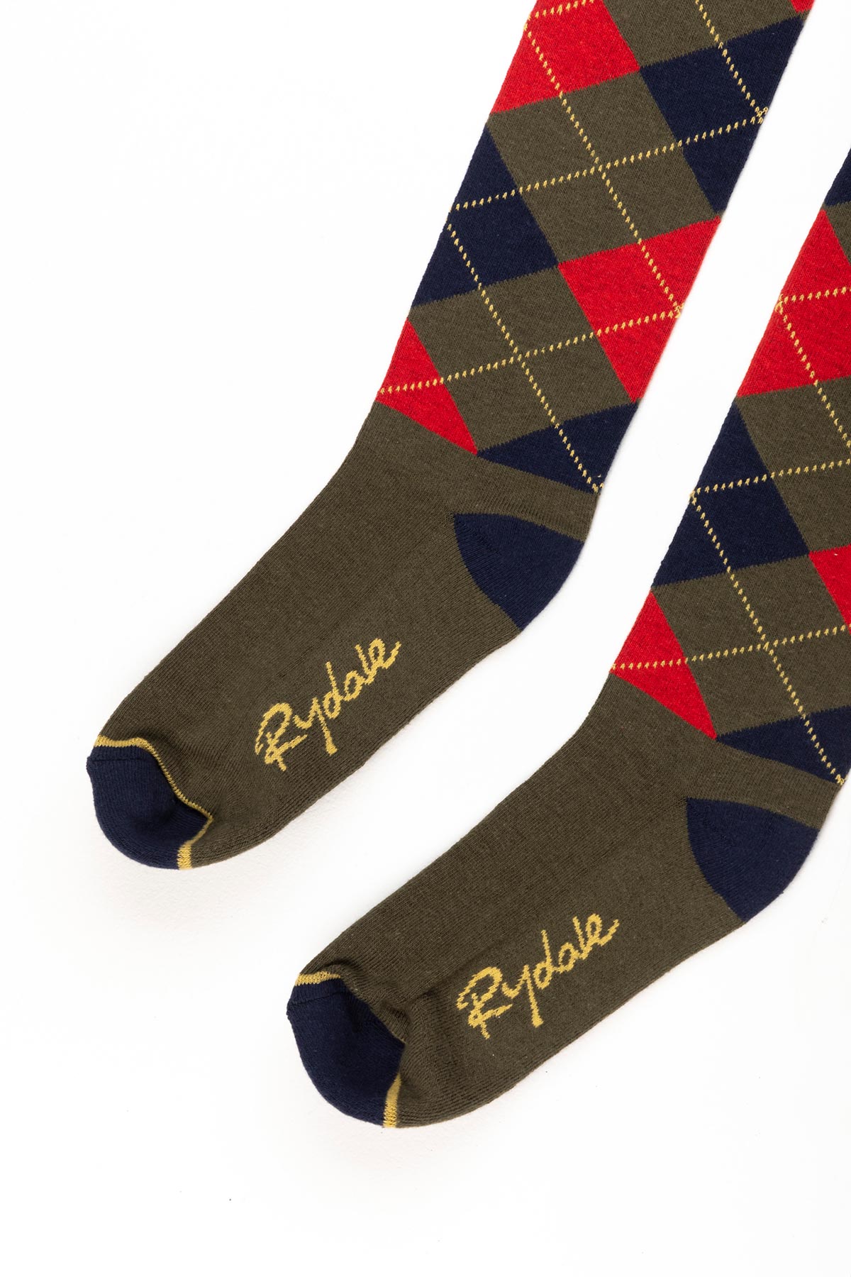 Olive - Ladies Argyle Knee High Riding Socks