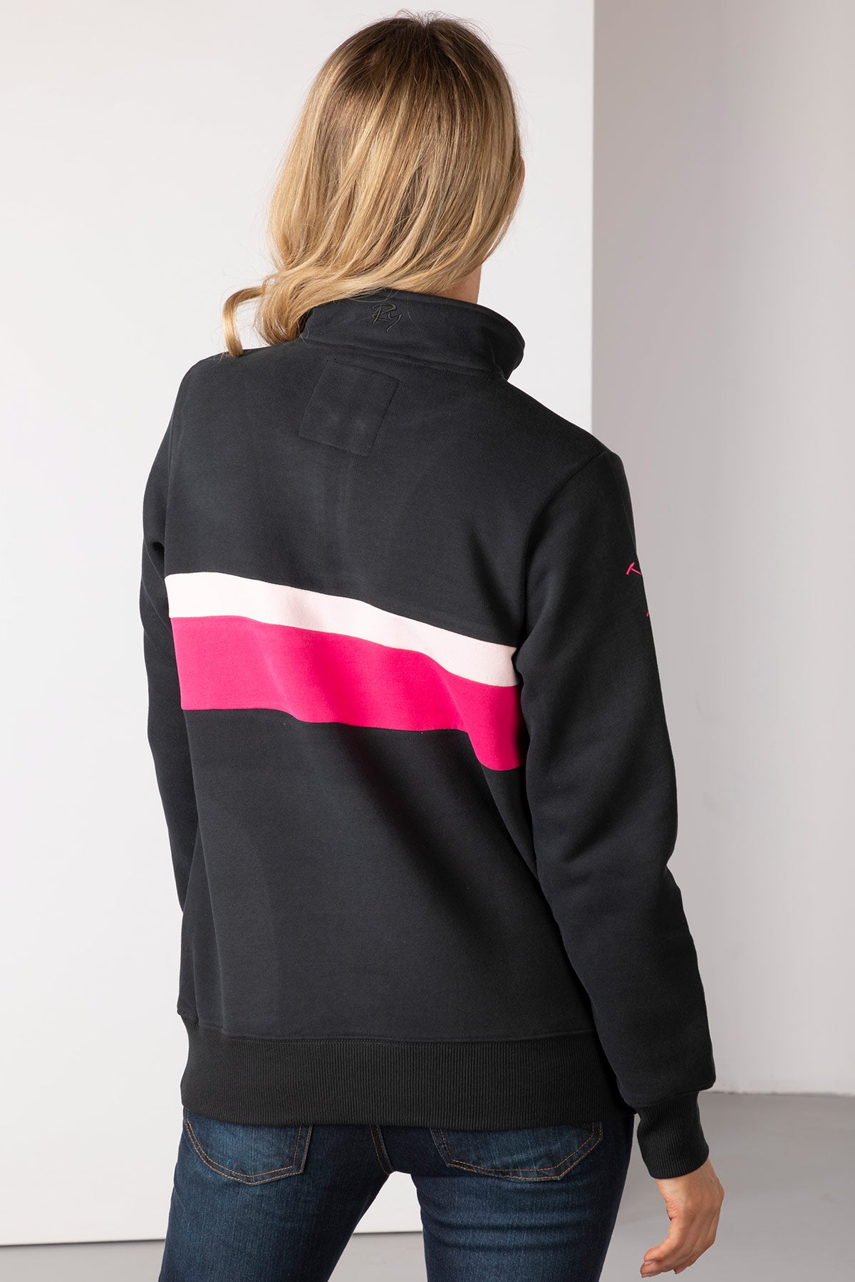 Black/Bonbon - Ladies Stripe Sweatshirt - Bramham