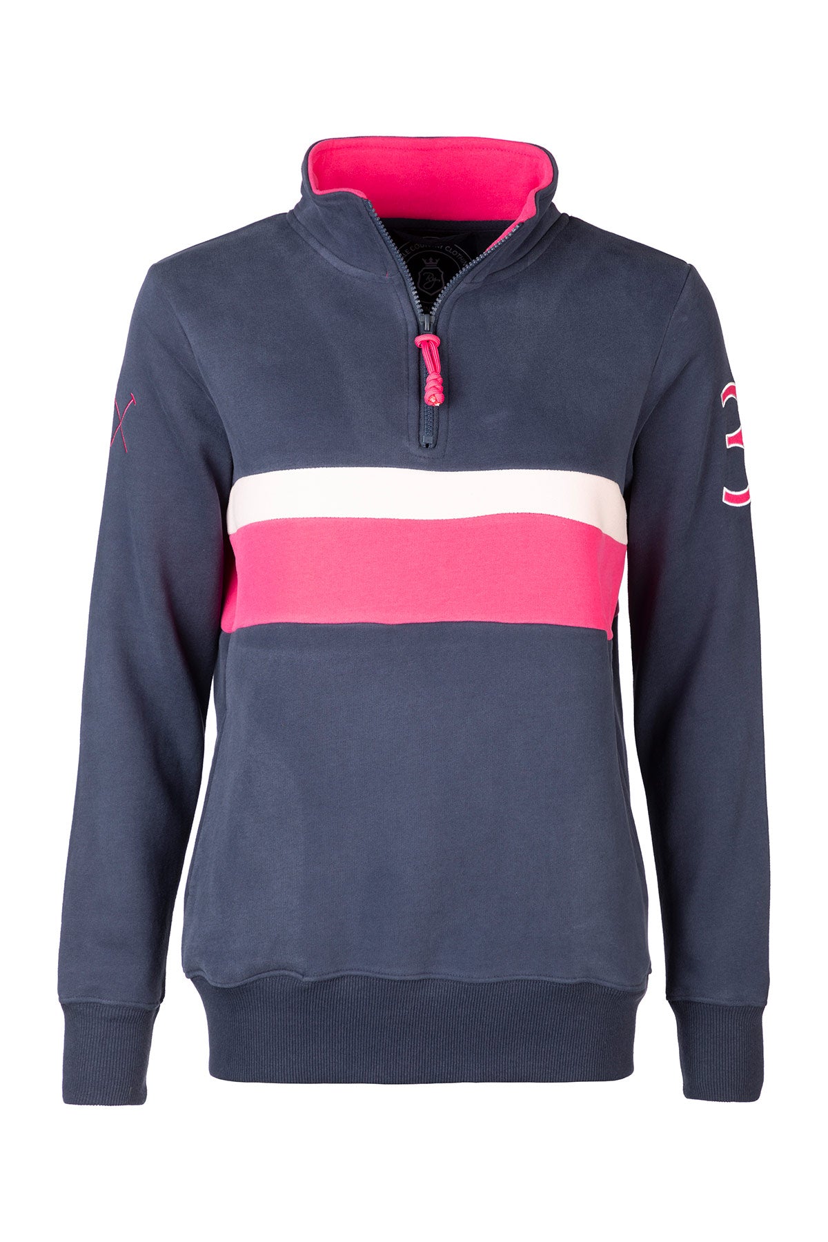 Navy/Bonbon - Ladies Stripe Sweatshirt - Bramham