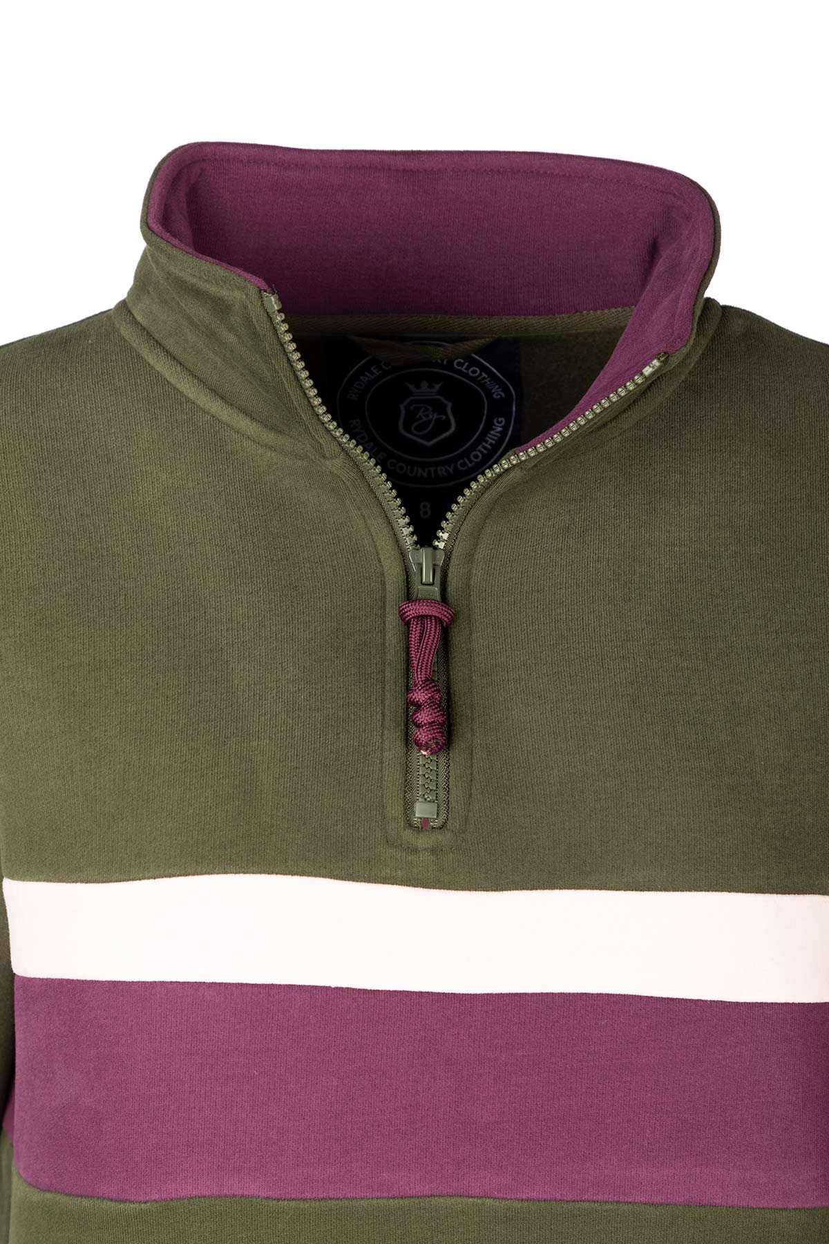 Olive/Damson - Ladies Stripe Sweatshirt - Bramham