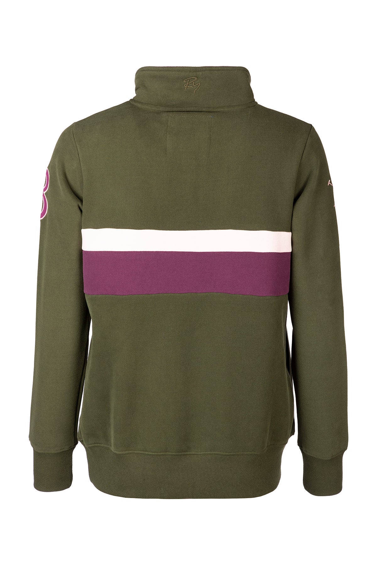 Olive/Damson - Ladies Stripe Sweatshirt - Bramham