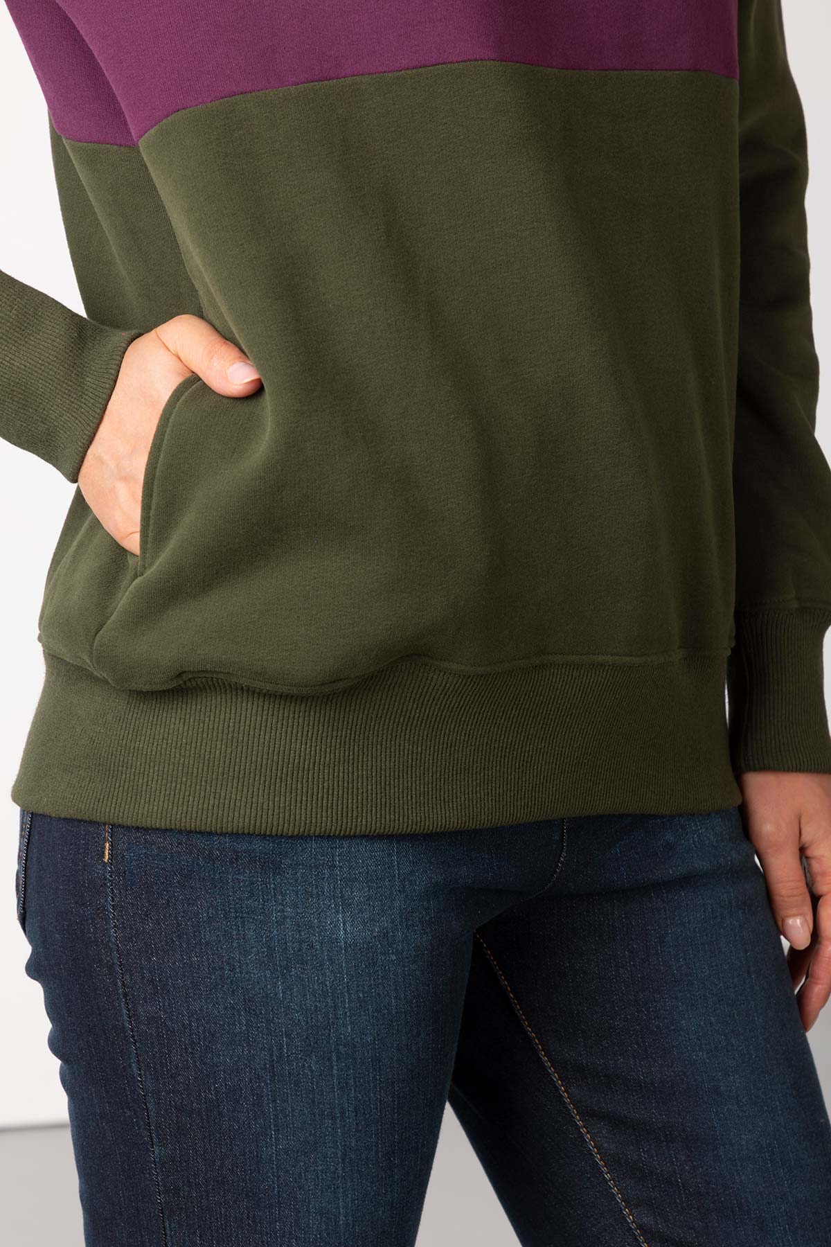 Olive/Damson - Ladies Stripe Sweatshirt - Bramham