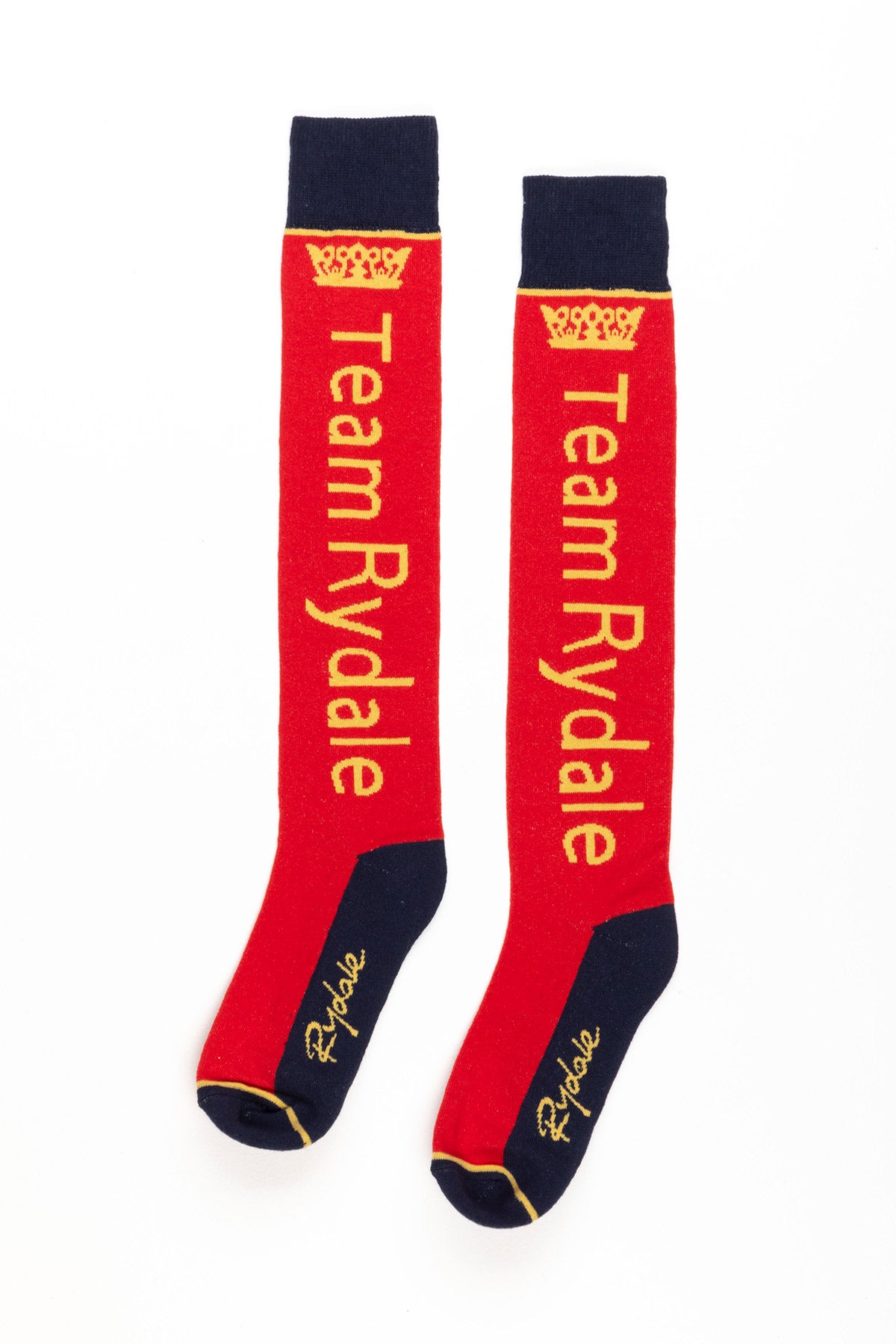 Red - Ladies Team Rydale Knee Length Riding Socks