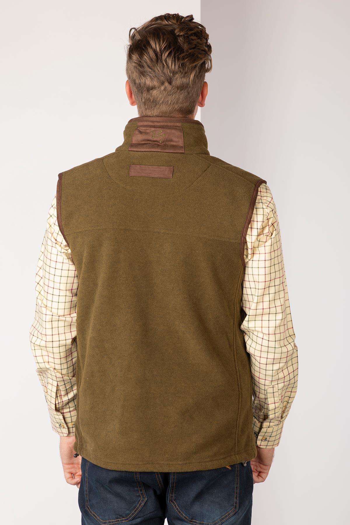 Military Green - Men's Fleece Waistcoat - Huggate