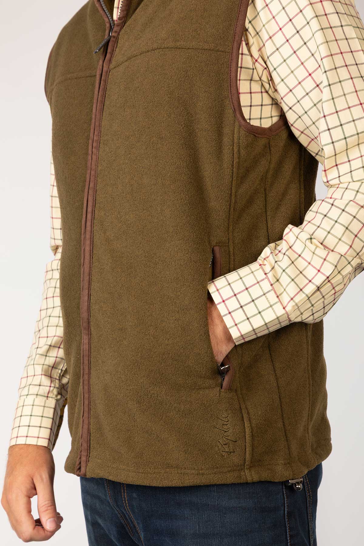 Military Green - Men's Fleece Waistcoat - Huggate
