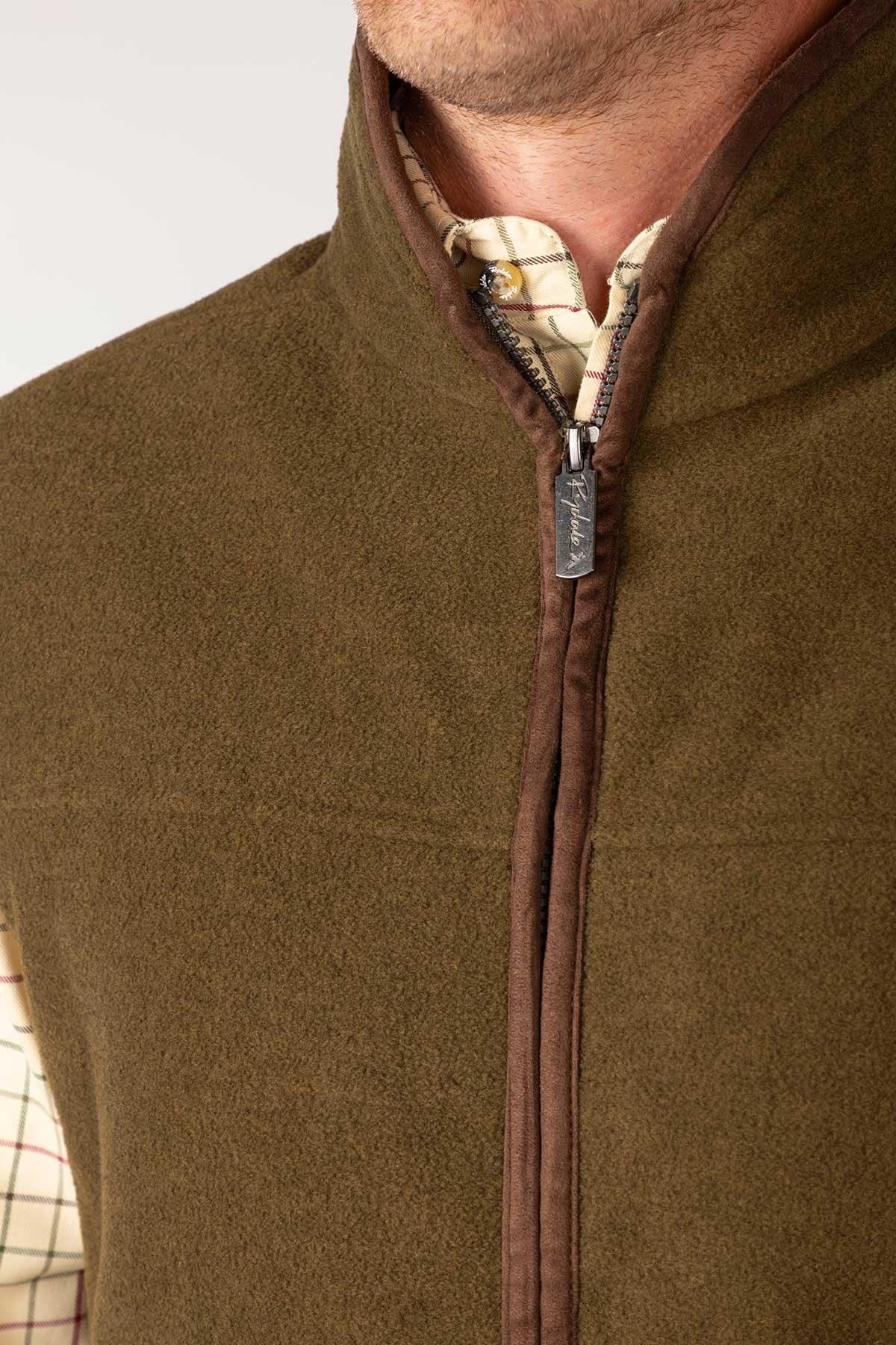 Military Green - Men's Fleece Waistcoat - Huggate