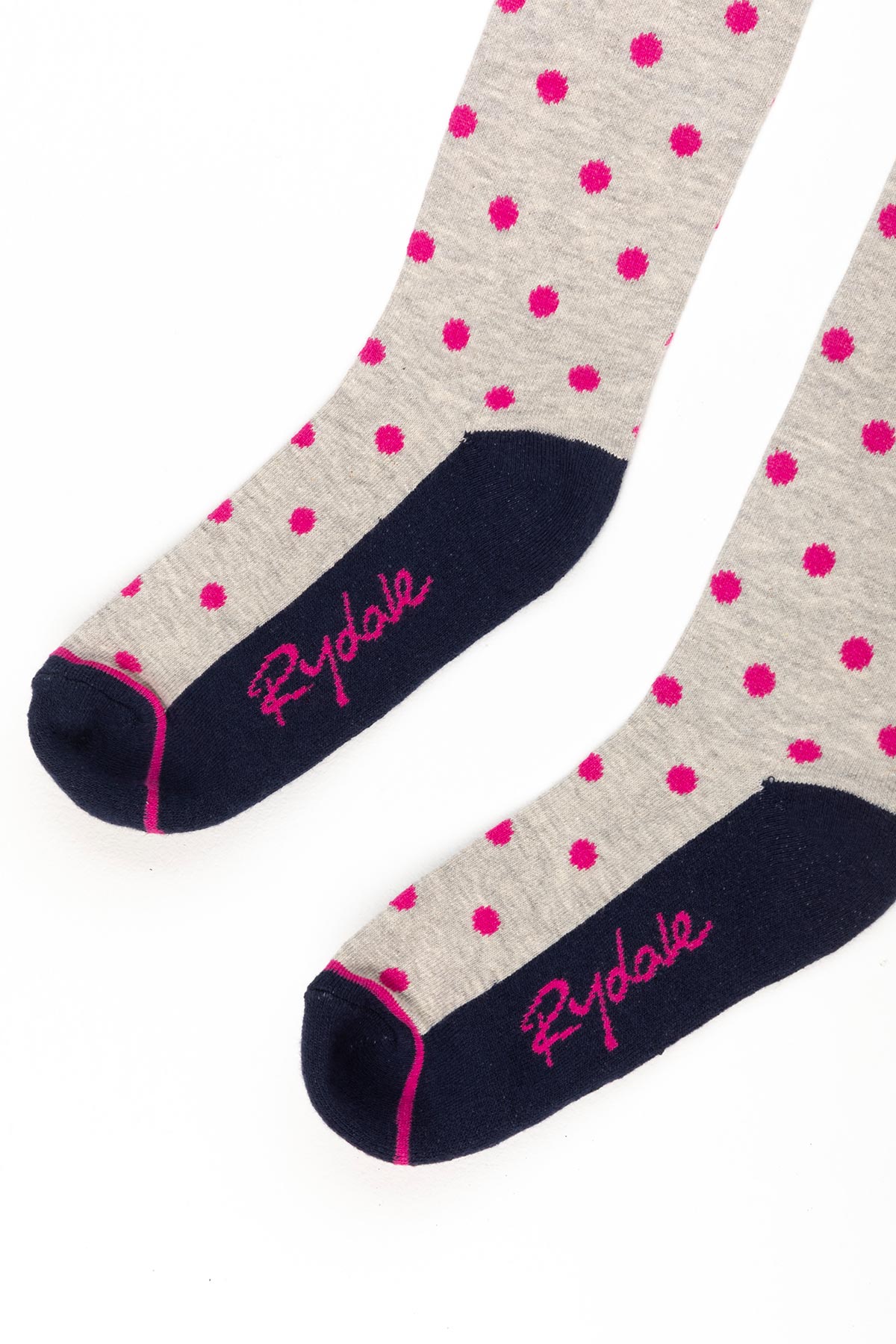 Marl Grey - Ladies Polka Dot Knee Length Riding Socks