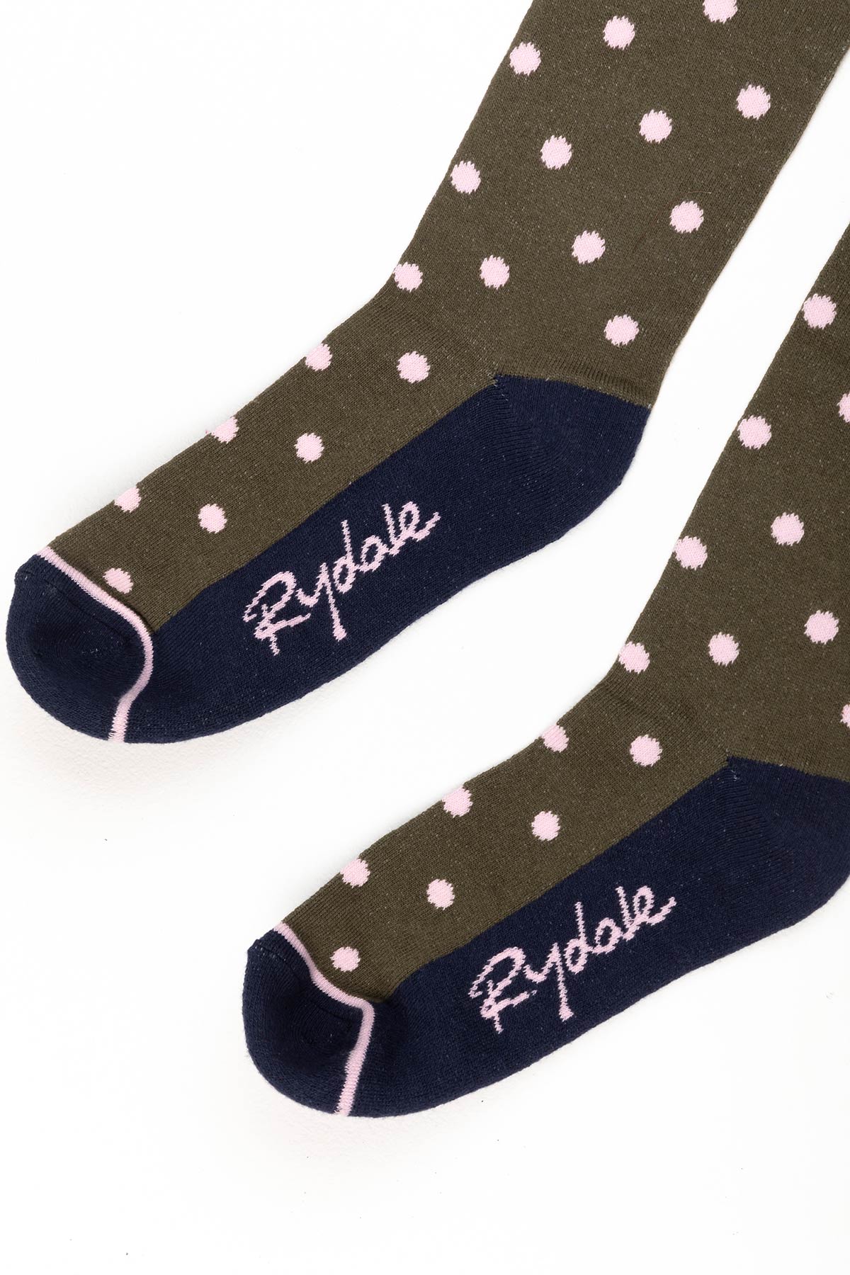Olive - Ladies Polka Dot Knee Length Riding Socks