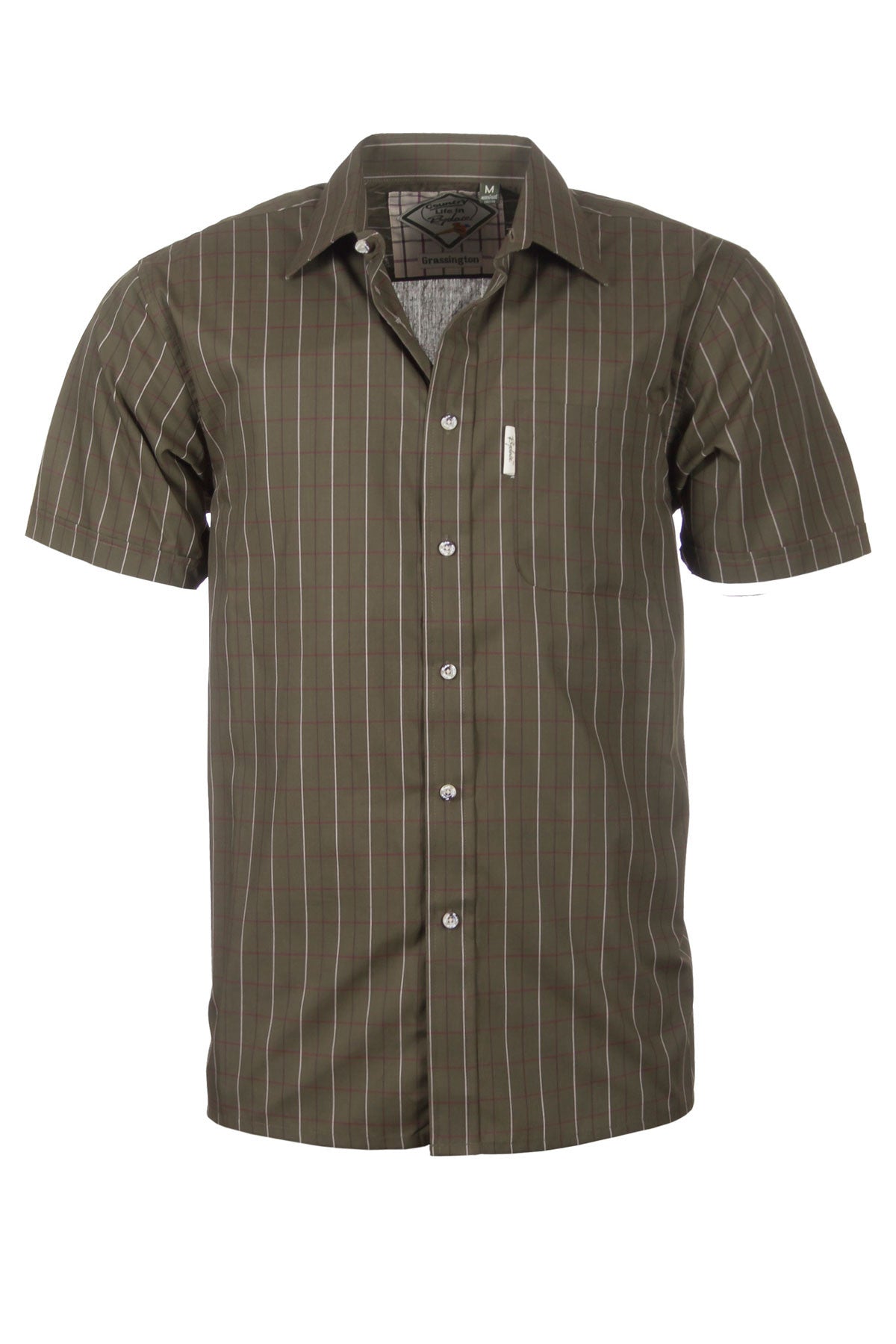 Grassington Olive - Mens Easy Care Short Sleeved Shirt