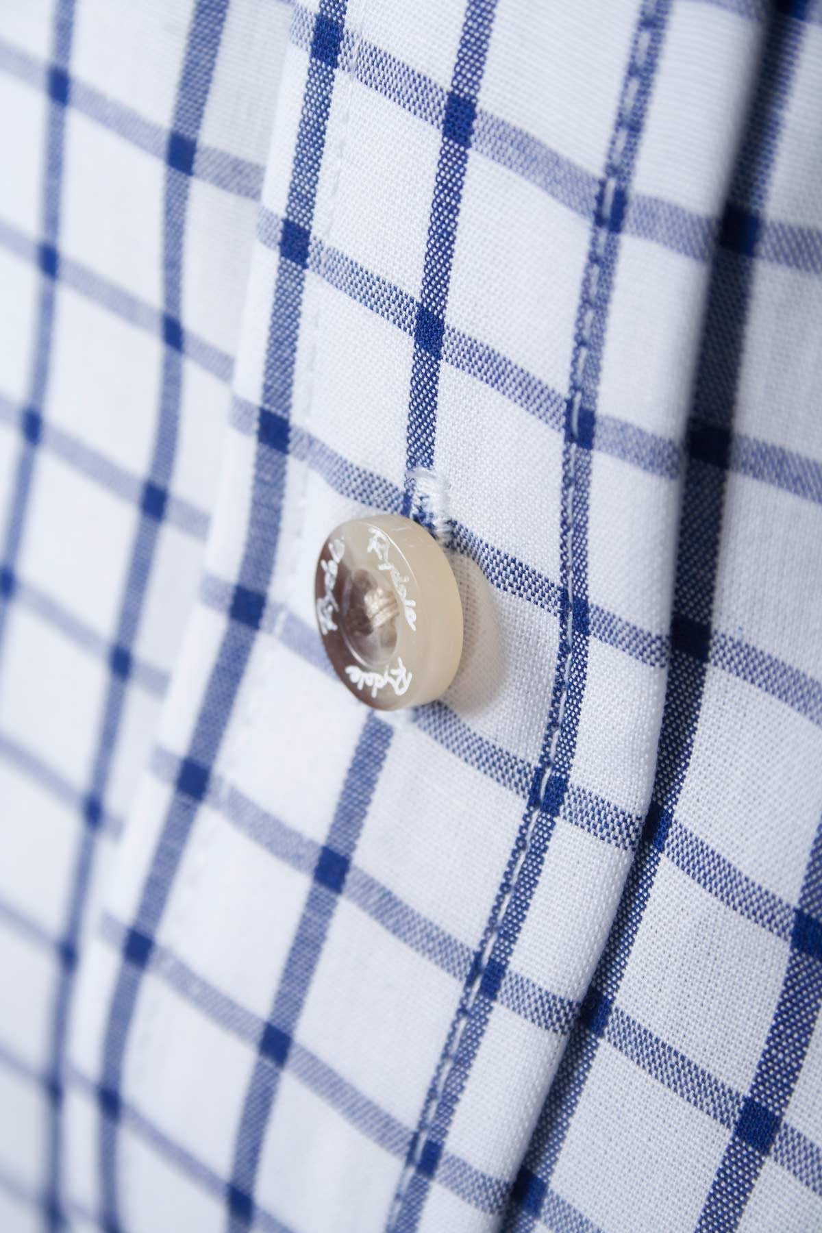 Richmond Navy/white - Polycotton Short Sleeved Shirt