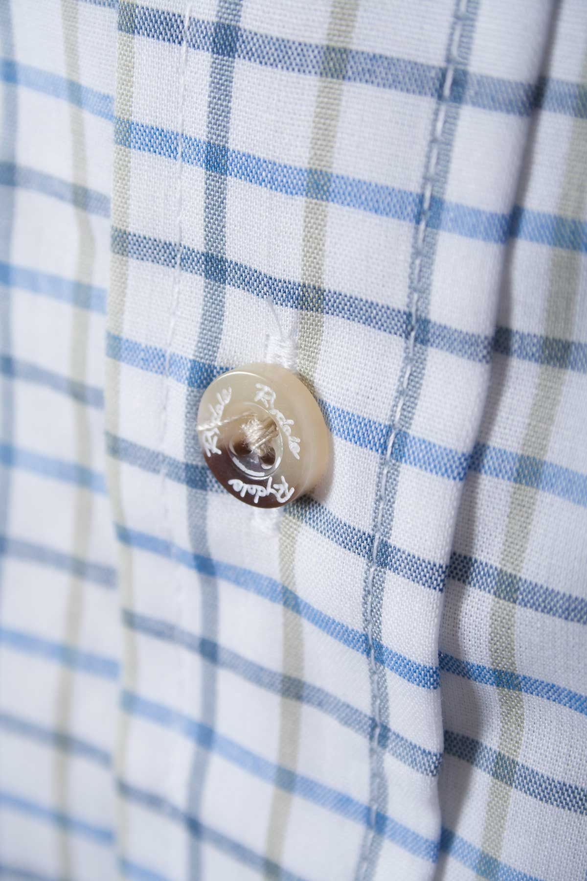 Tattersall Blue - Polycotton Short Sleeved Shirt