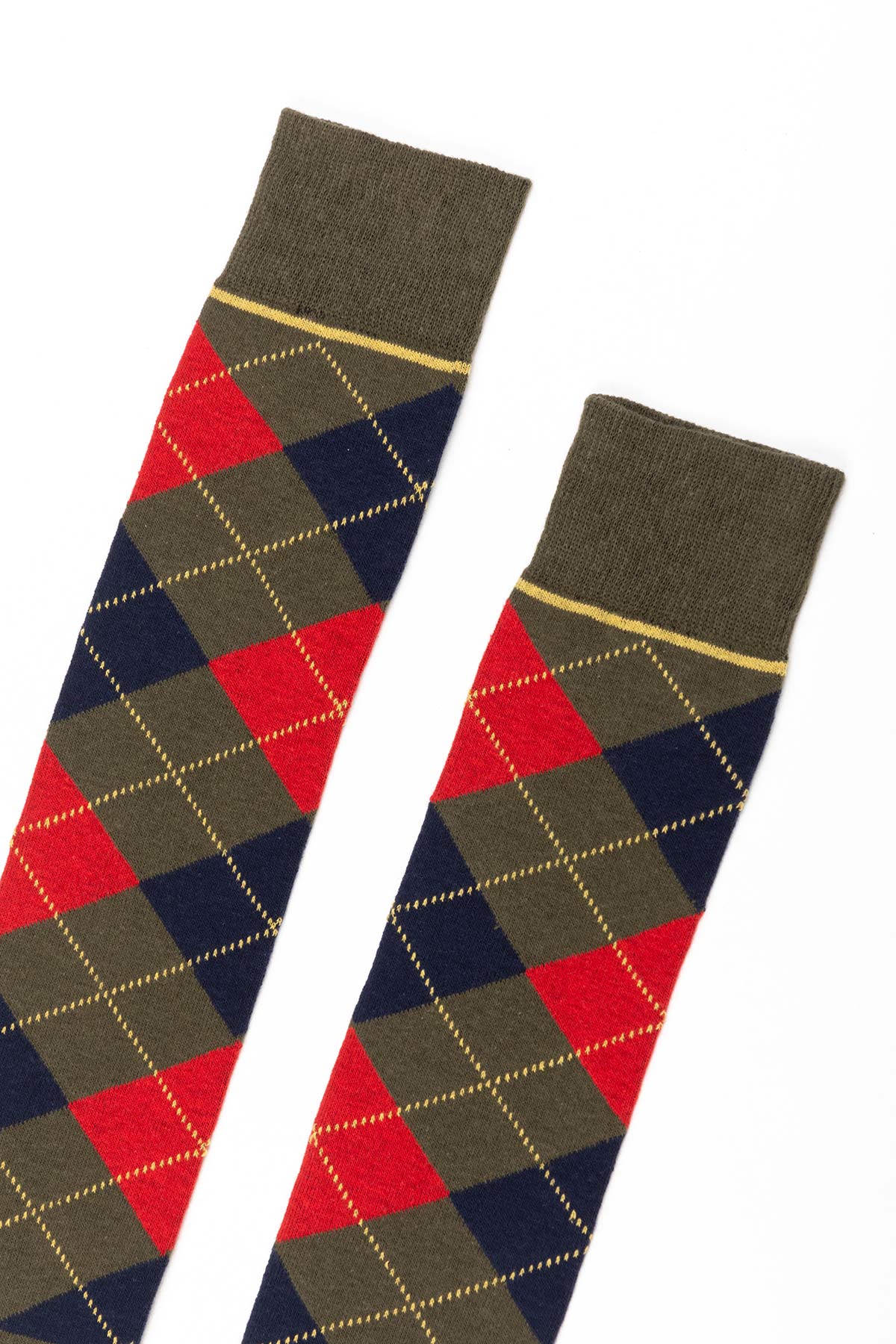 Olive - Ladies Argyle Knee High Riding Socks