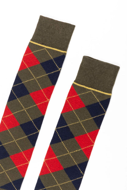 Olive - Ladies Argyle Knee High Riding Socks