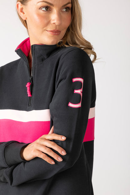 Black/Bonbon - Ladies Stripe Sweatshirt - Bramham