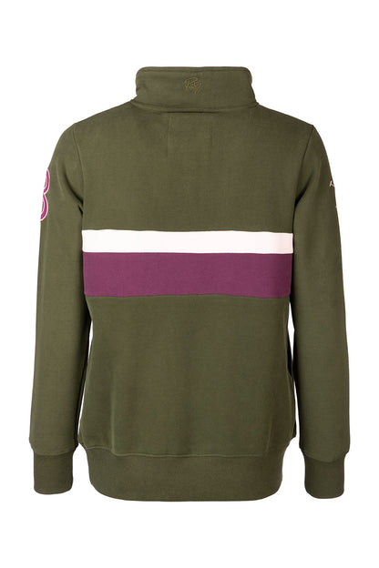 Olive/Damson - Ladies Stripe Sweatshirt - Bramham