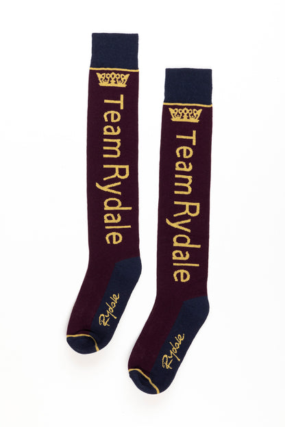 Berry - Ladies Team Rydale Knee Length Riding Socks