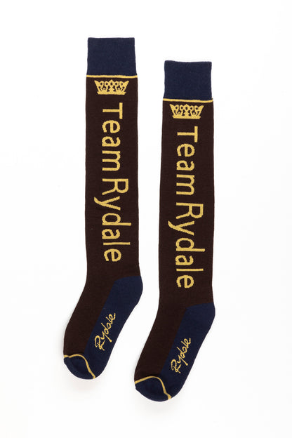 Dark Brown - Ladies Team Rydale Knee Length Riding Socks