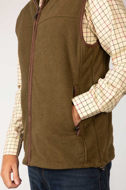 Military Green - Men's Fleece Waistcoat - Huggate