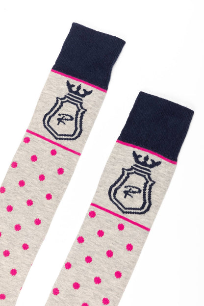 Marl Grey - Ladies Polka Dot Knee Length Riding Socks