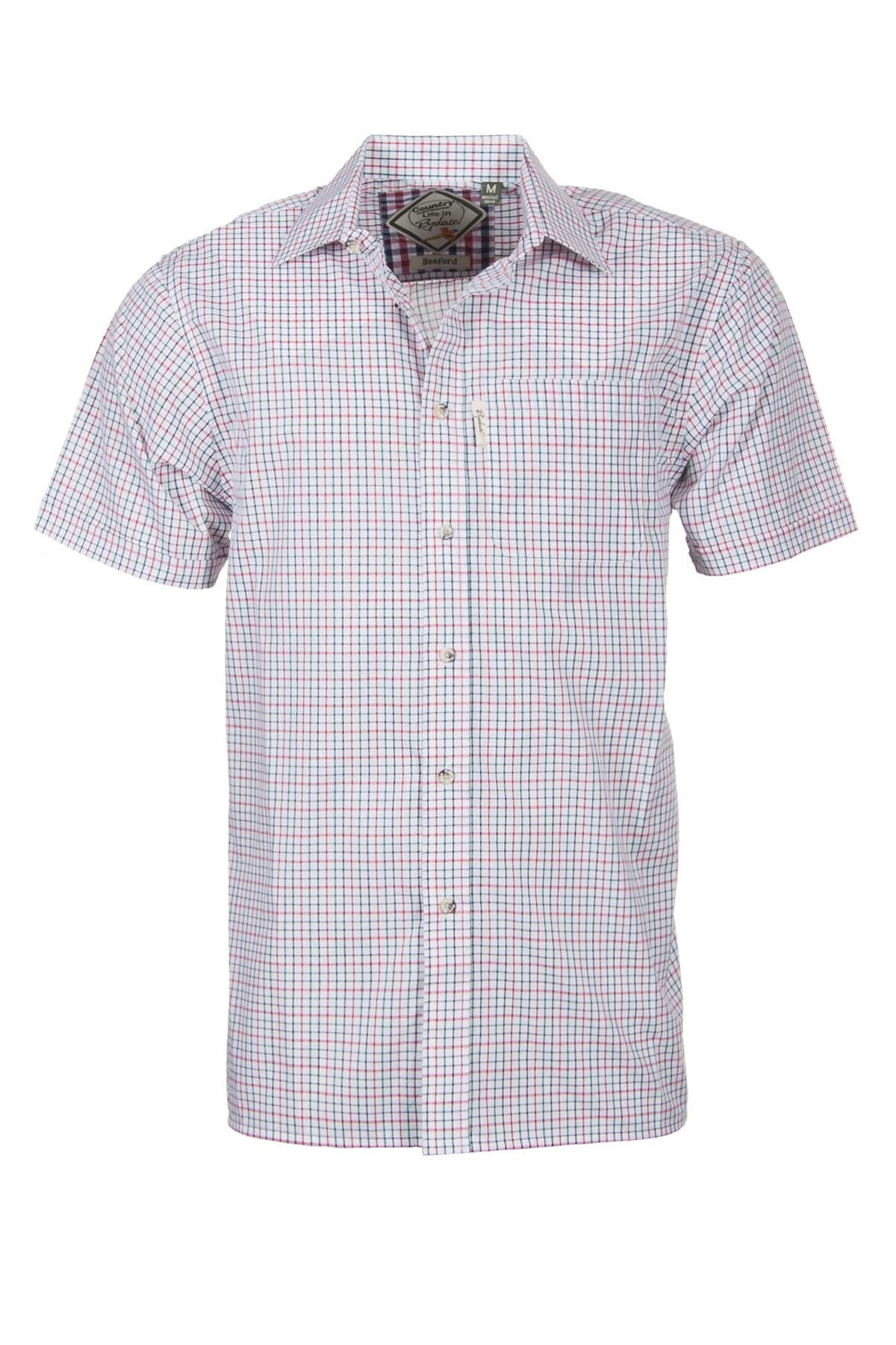 Beeford Red - Mens Easy Care Short Sleeved Shirt