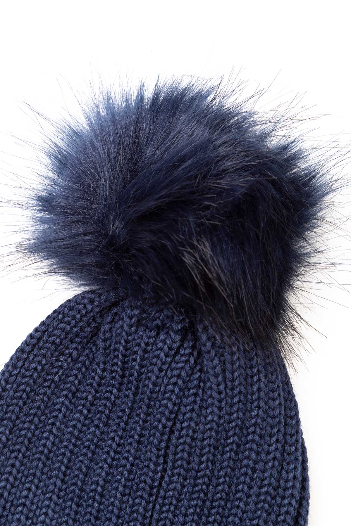 Navy - Girls Pom Pom Hat - Bella