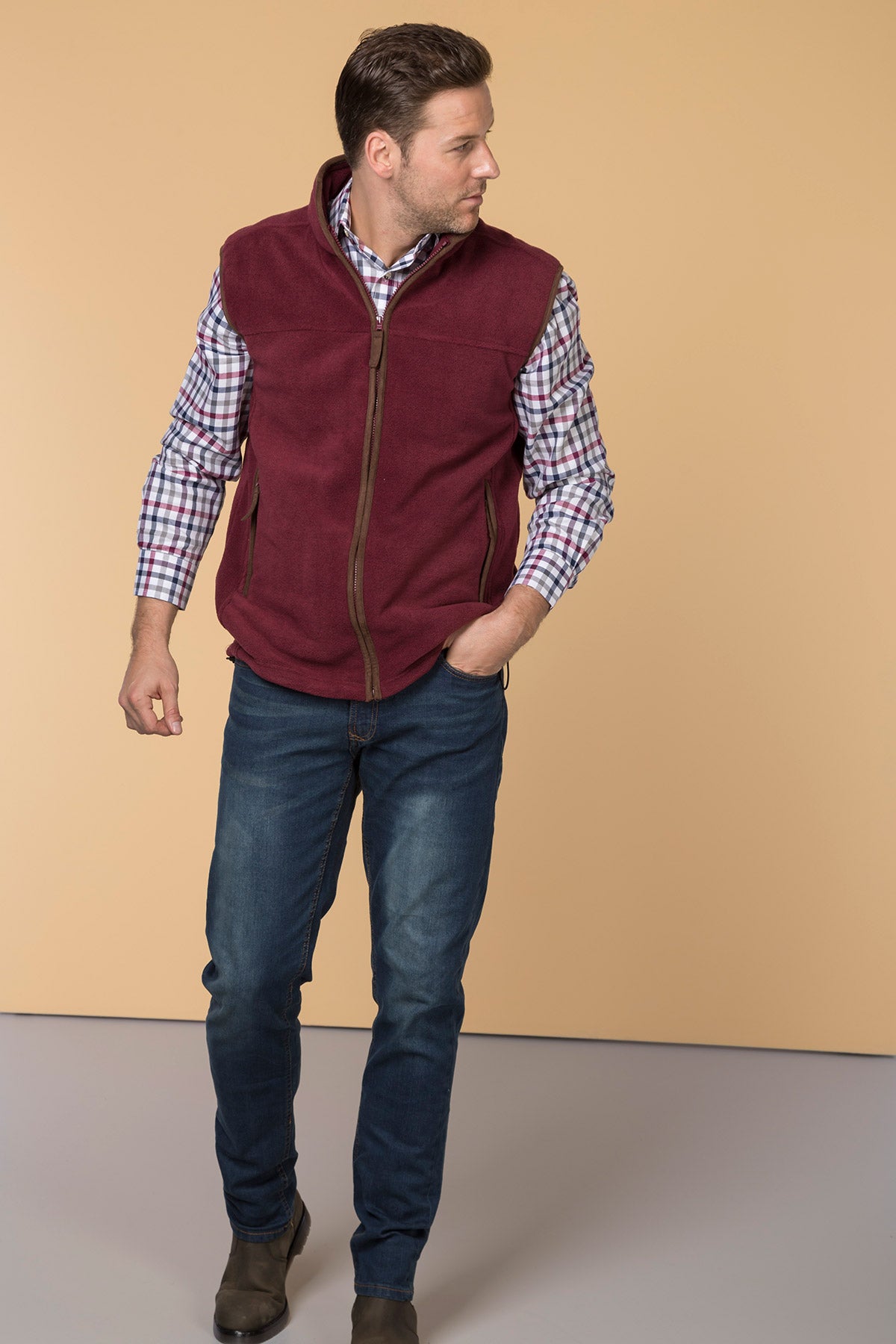 Claret - Mens Huggate Waistcoat