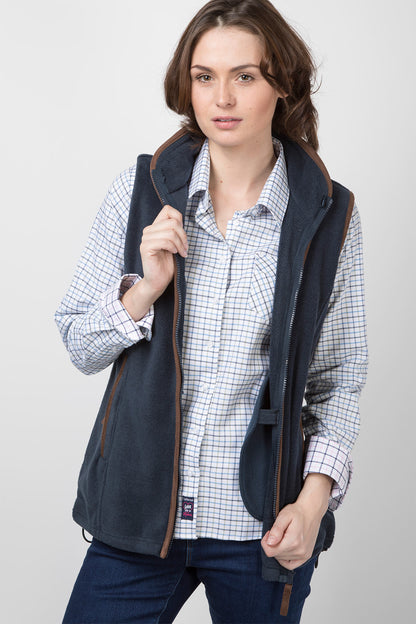 Navy - Ladies Huggate Fleece Waistcoat