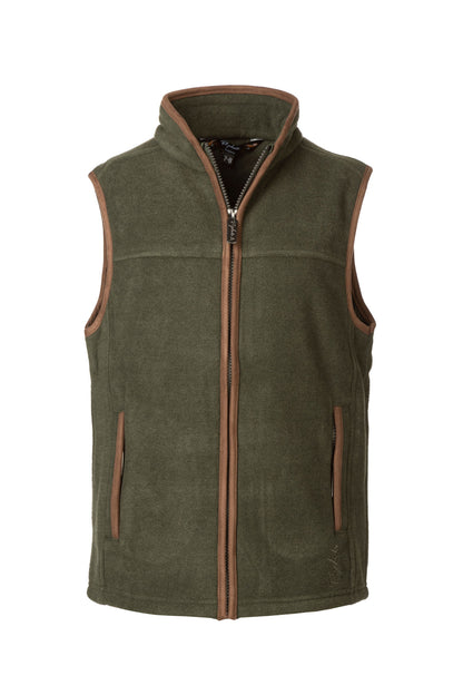 Khaki - Kid's Fleece Gilet - Huggate