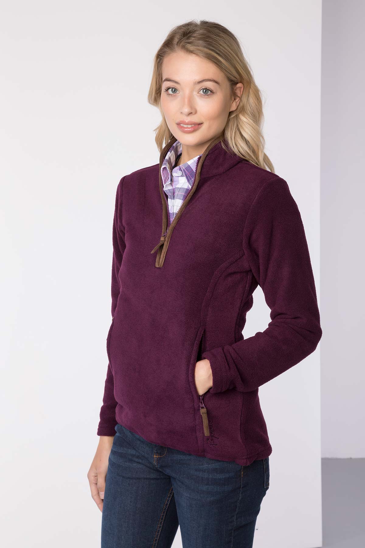 Berry - Ladies Huggate Overhead Fleece