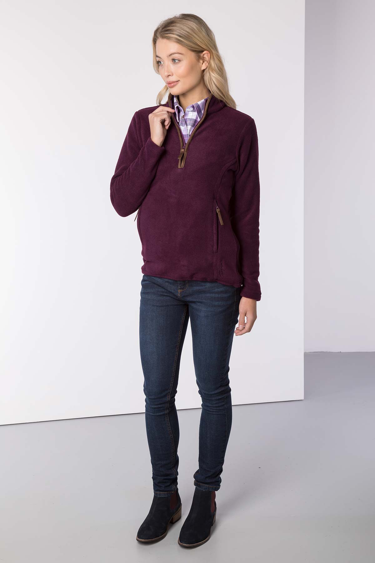 Berry - Ladies Huggate Overhead Fleece