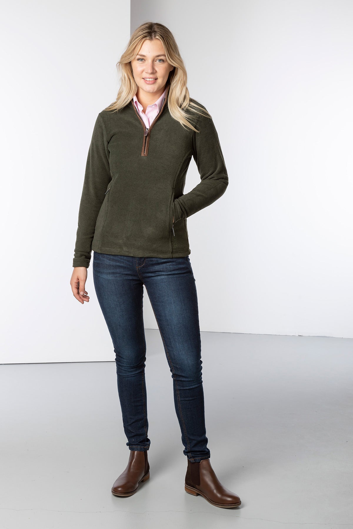 Khaki - Ladies Huggate Overhead Fleece