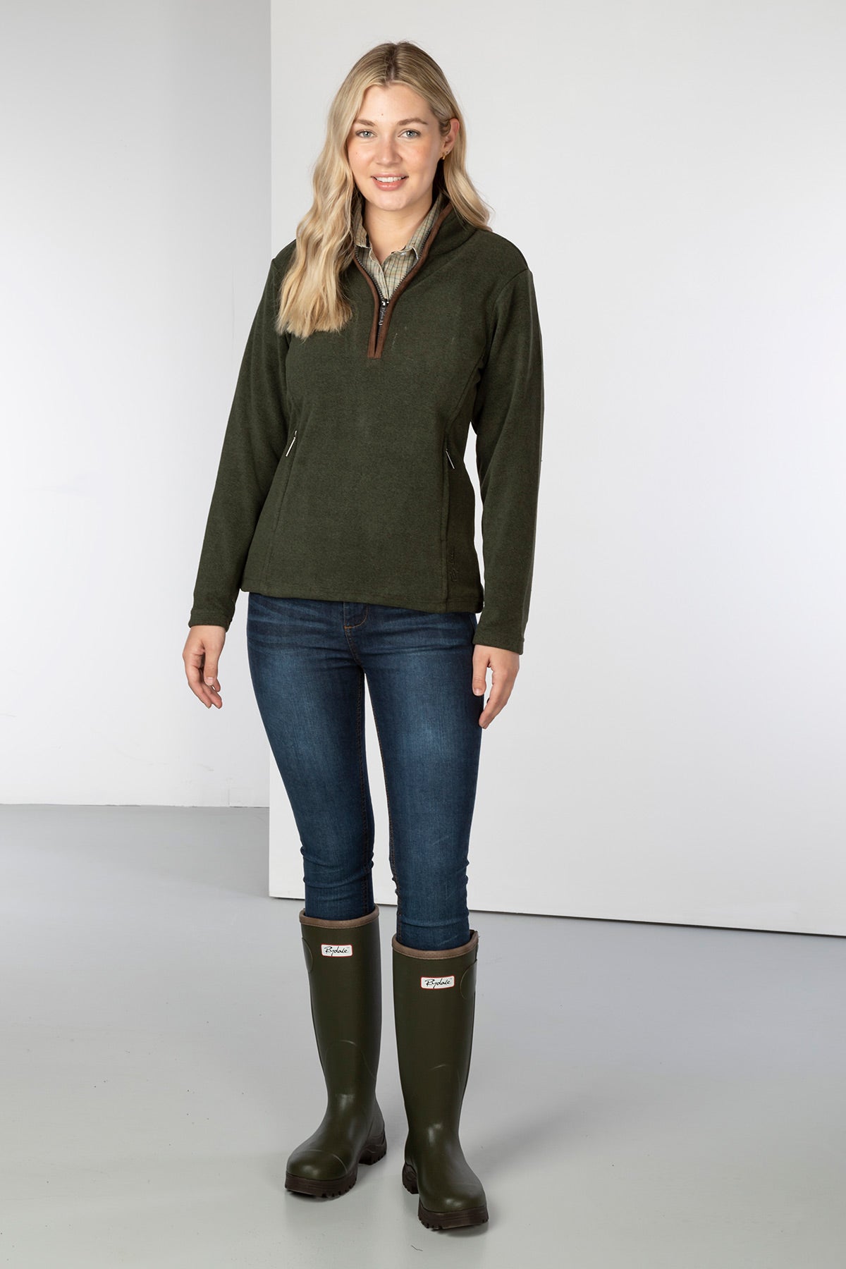 Marl Khaki - Ladies Huggate Overhead Fleece