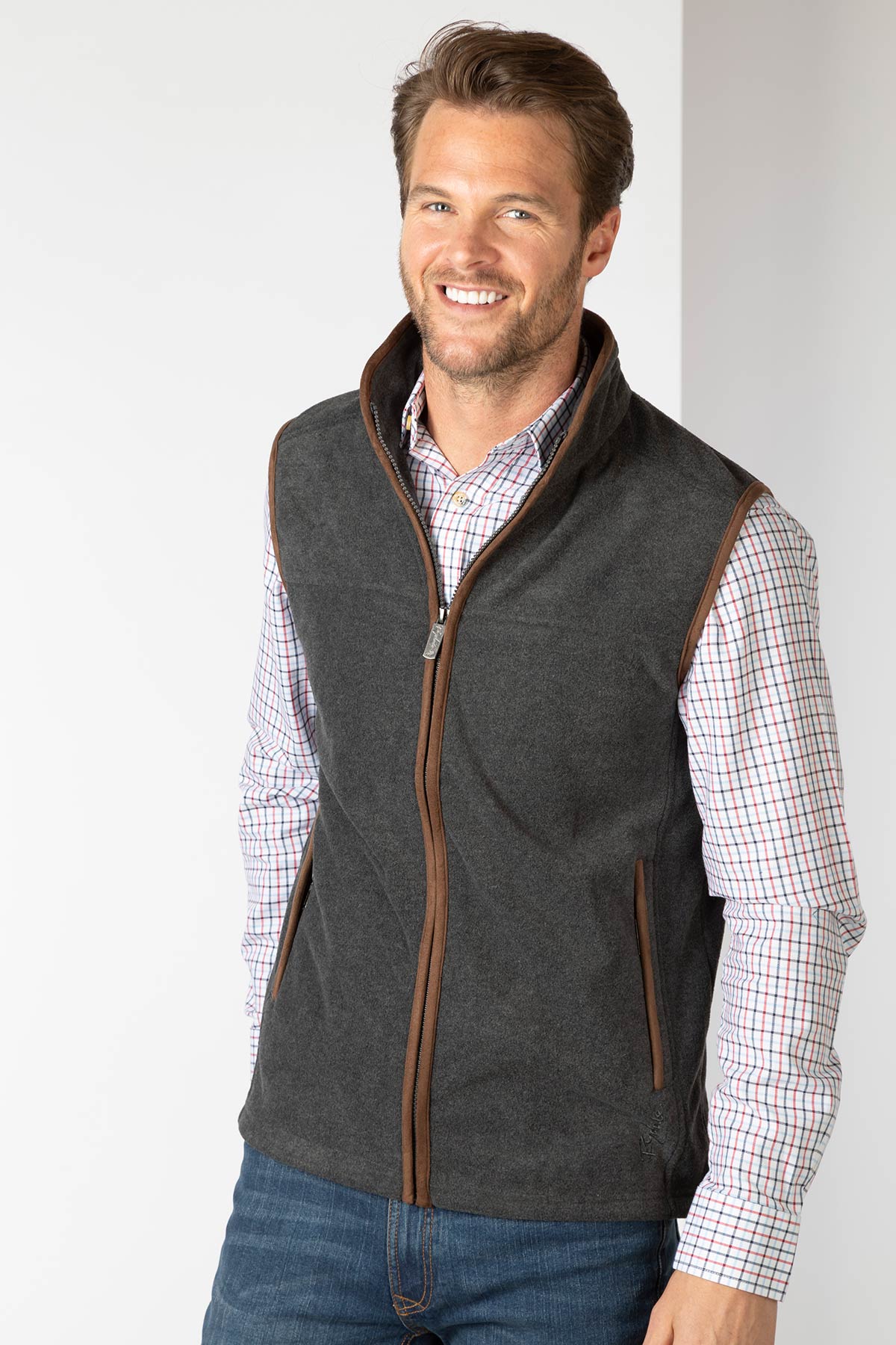 Dark Marl Grey - Mens Huggate Fleece Waistcoat