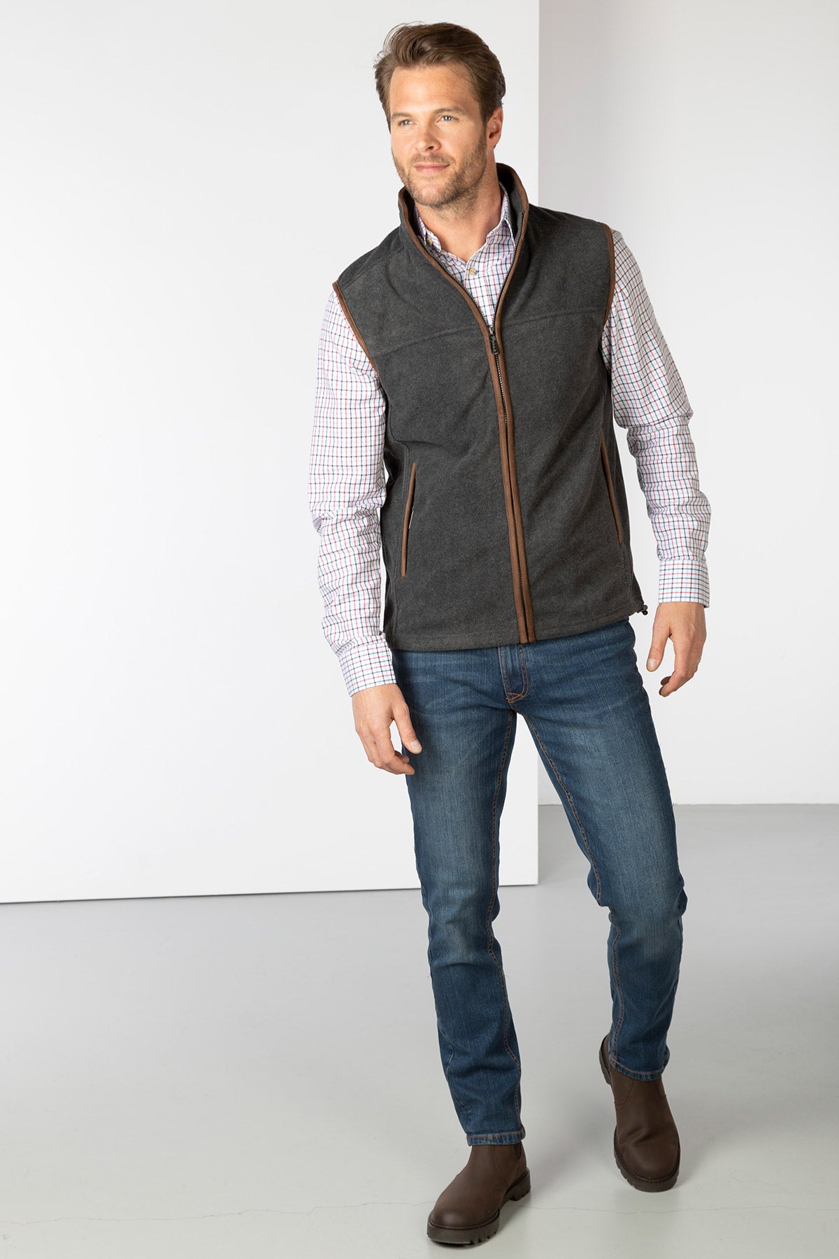 Dark Marl Grey - Mens Huggate Fleece Waistcoat