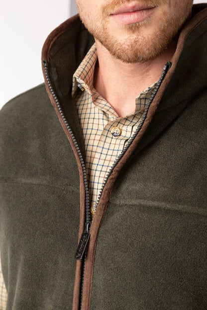Khaki - Mens Huggate Fleece Waistcoat