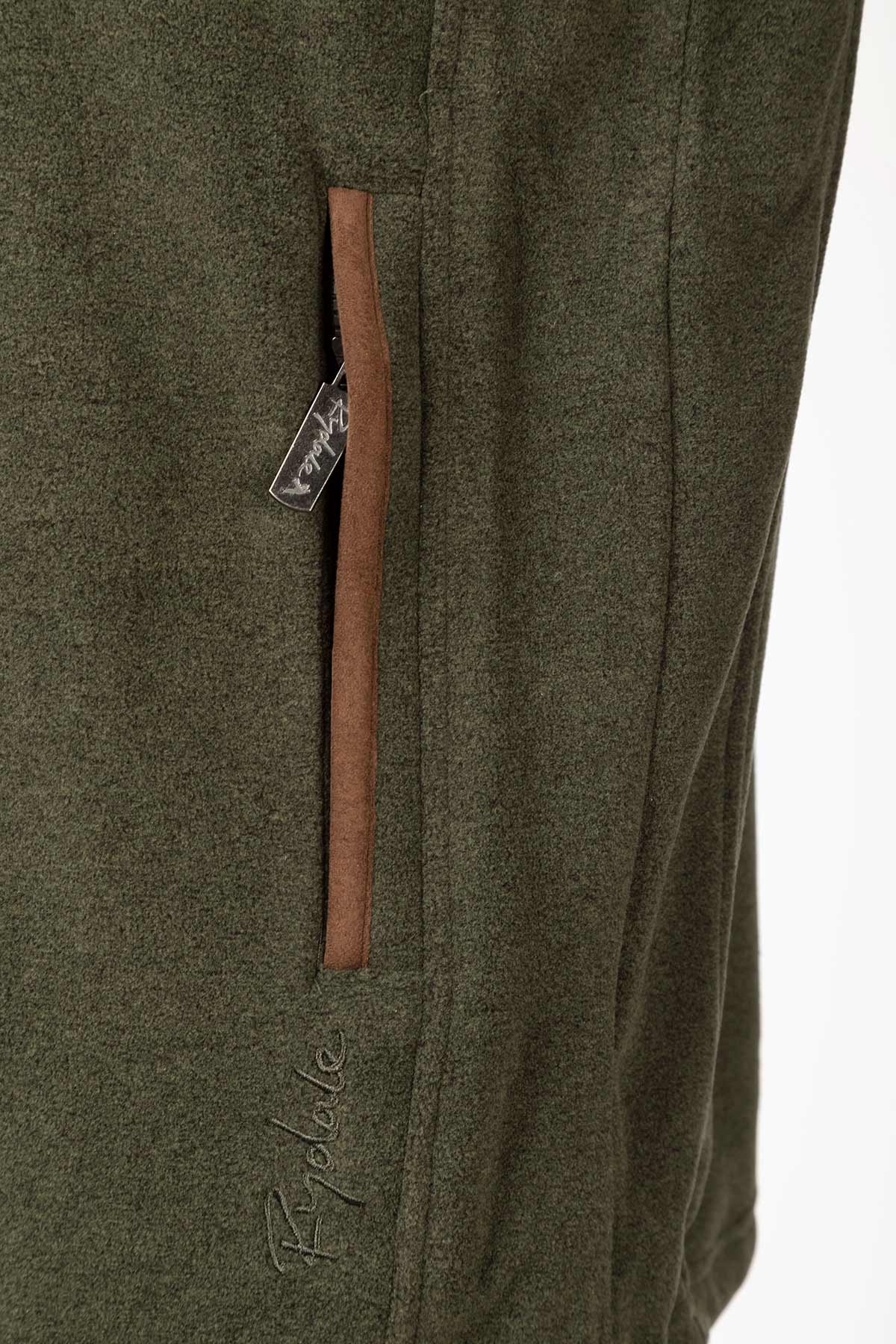 Marl Khaki - Men's Fleece Waistcoat - Huggate