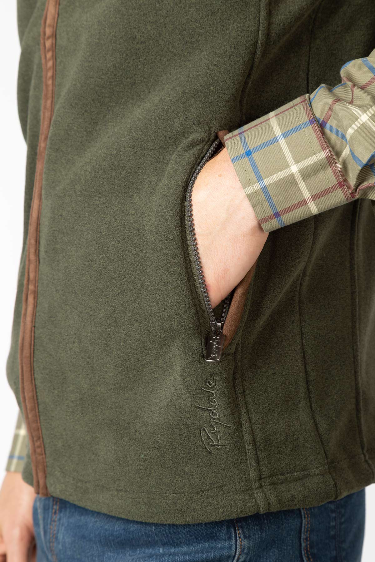Marl Khaki - Men's Fleece Waistcoat - Huggate+