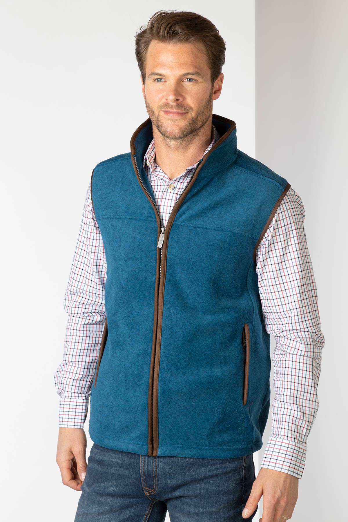 Petrol - Men's Fleece Waistcoat - Huggate