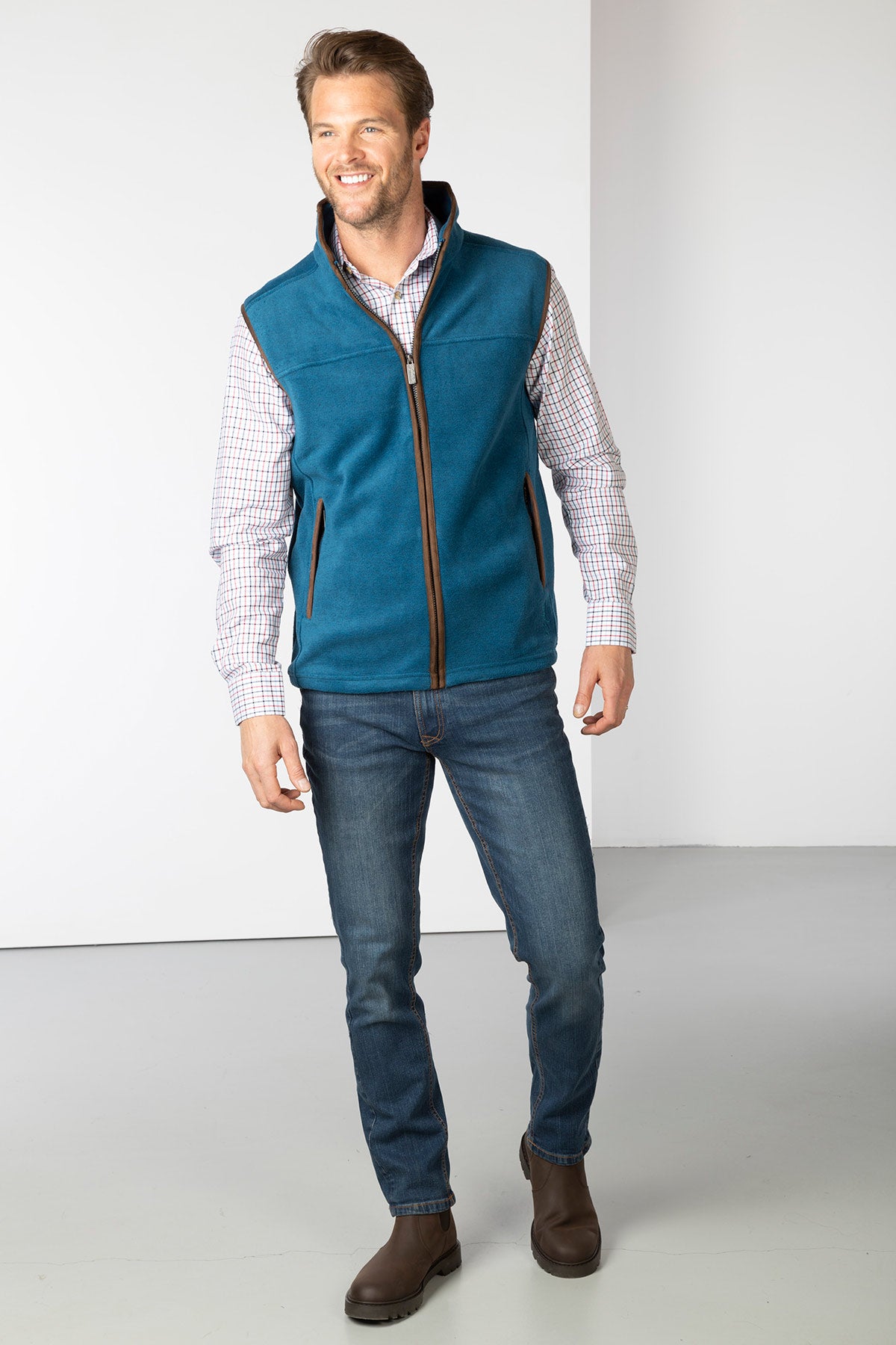 Petrol - Men's Fleece Waistcoat - Huggate