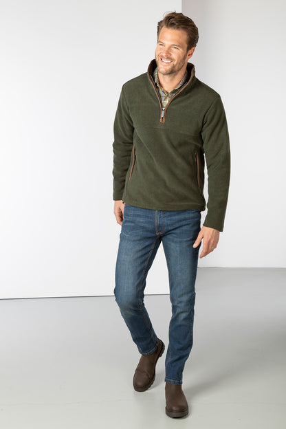 Marl Khaki - Mens Huggate Overhead Fleece