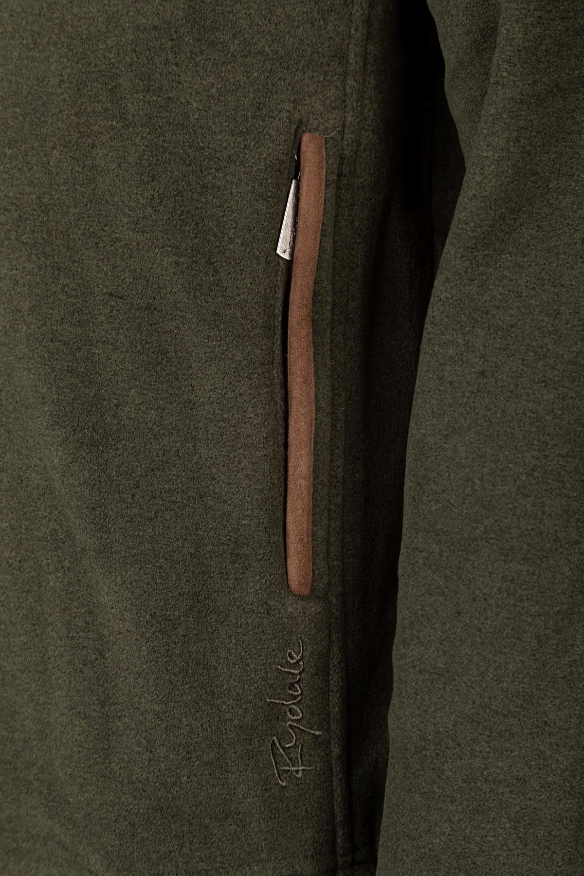 Marl Khaki - Mens Huggate Overhead Fleece