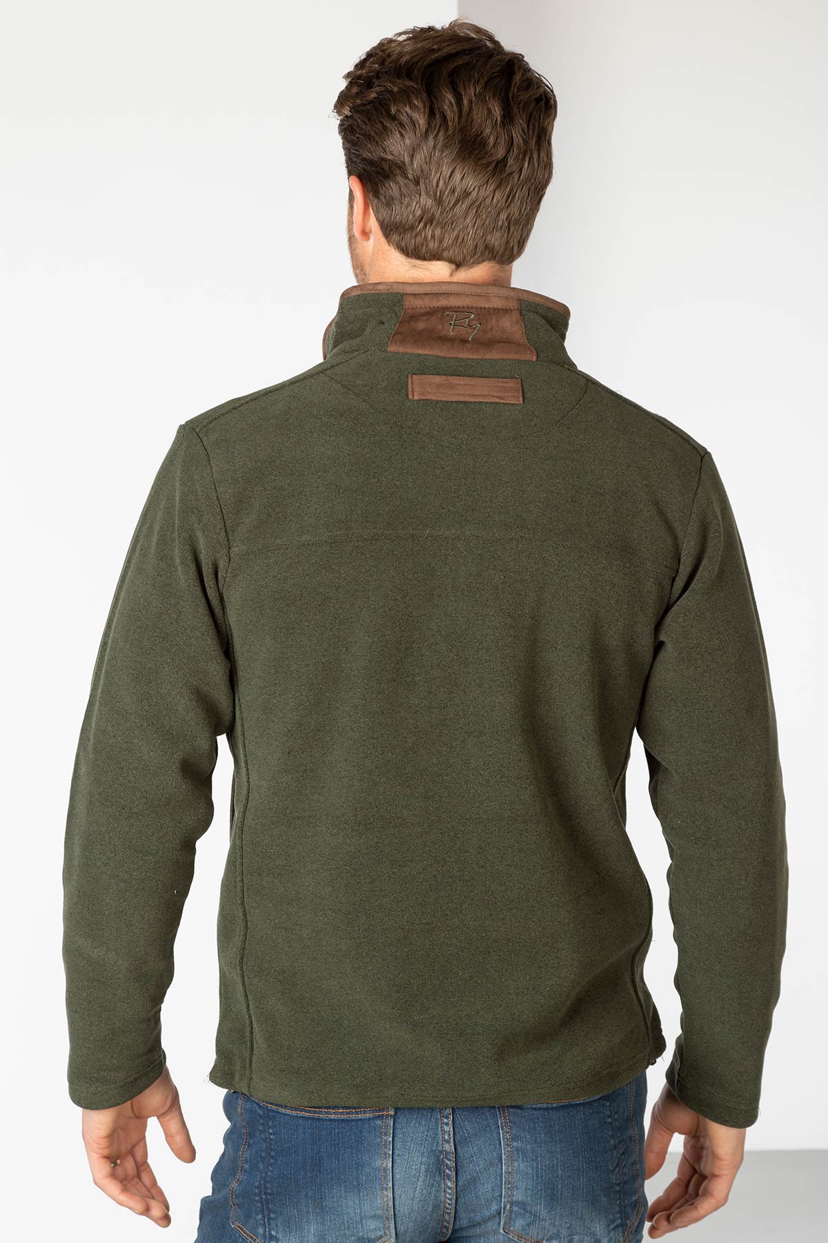 Marl Khaki - Mens Huggate Overhead Fleece