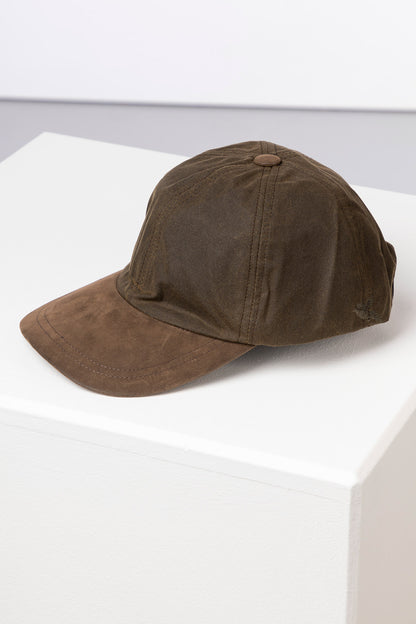 Olive - Men's Wax Baseball Cap with Nubuck Peak - Danby