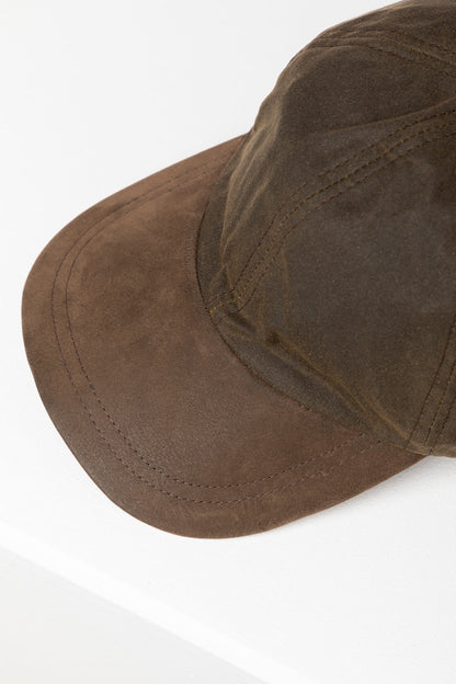 Olive - Men's Wax Baseball Cap with Nubuck Peak - Danby