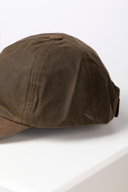 Olive - Men's Wax Baseball Cap with Nubuck Peak - Danby