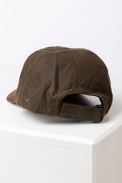 Olive - Men's Wax Baseball Cap with Nubuck Peak - Danby