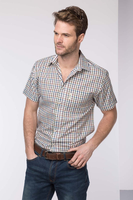 Harvest Light Check - Short Sleeved Country Check Shirts