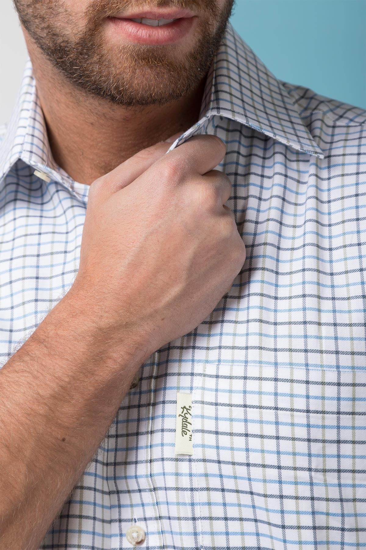 Tattersall Blue - Mens 100% Cotton Shooting Shirt